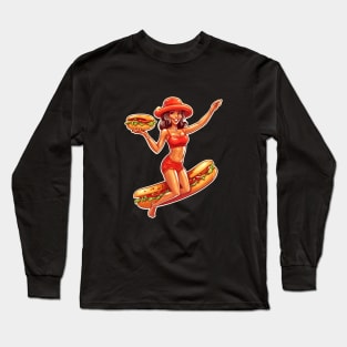 Hot Dog Girl Summer Long Sleeve T-Shirt